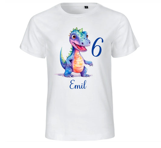 Dino Personalisiertes T-Shirt  zum Geburtstag mit Wunschzahl und Name