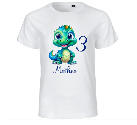 Dino Personalisiertes T-Shirt  zum Geburtstag mit Wunschzahl und Name
