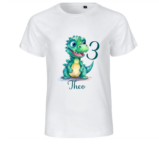 Dino Personalisiertes T-Shirt  zum Geburtstag mit Wunschzahl und Name