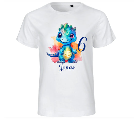 Dino Personalisiertes T-Shirt  zum Geburtstag mit Wunschzahl und Name