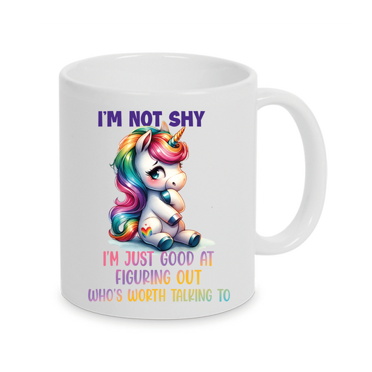 Freche Einhorn-Tasse mit lustigen Spruch Büro Geschenksidee auch mit Namen