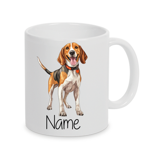 American Fox Hound -Personalisierte Tasse Hunderasse - Individuell gestaltbar mit Namen oder Wunschtext - Geschenk