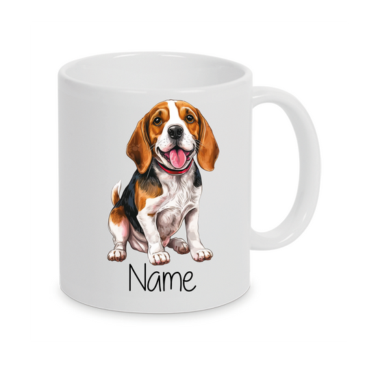 Beagle-Personalisierte Tasse Hunderasse - Individuell gestaltbar mit Namen oder Wunschtext