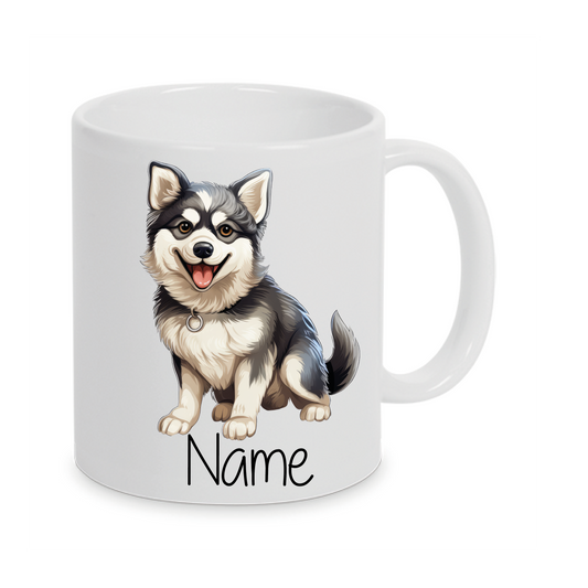 Alaskan Klee Kai -Personalisierte Tasse Hunderasse - Individuell gestaltbar mit Namen oder Wunschtext - Geschenk
