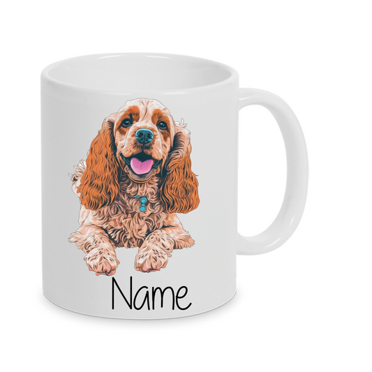 American Cocker Spaniel -Personalisierte Tasse Hunderasse - Individuell gestaltbar mit Namen oder Wunschtext - Geschenk