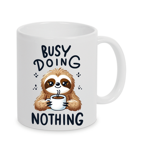 Freche Faultier-Tasse Sloth mit lustigen Spruch Natural Born Chiller auch mit Namen