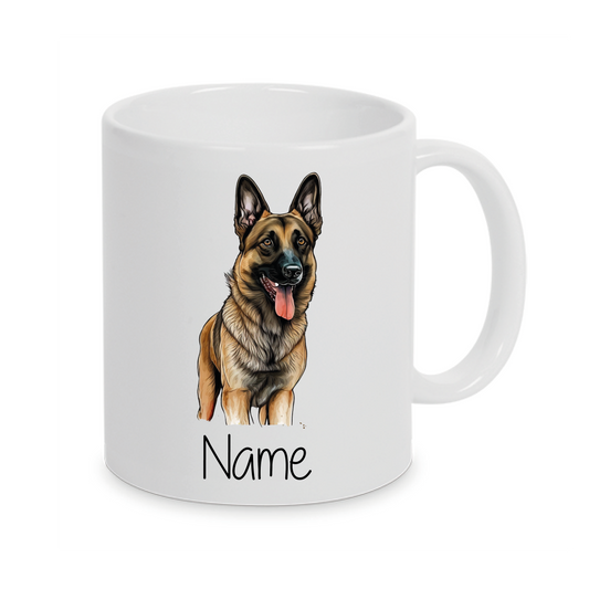 Belgischer Malinois -Personalisierte Tasse Hunderasse  mit Namen / Wunschtext