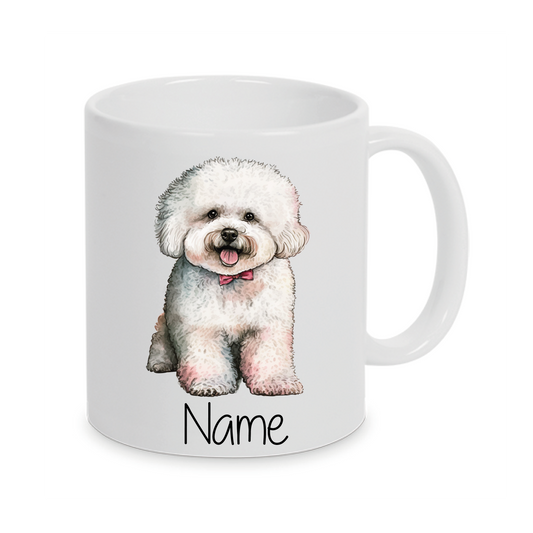 Bichon Frise-Personalisierte Tasse Hunderasse  mit Namen / Wunschtext