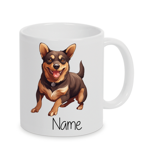 Australian Kelpie Schäferhund-Personalisierte Tasse Hunderasse - Individuell gestaltbar mit Namen oder Wunschtext