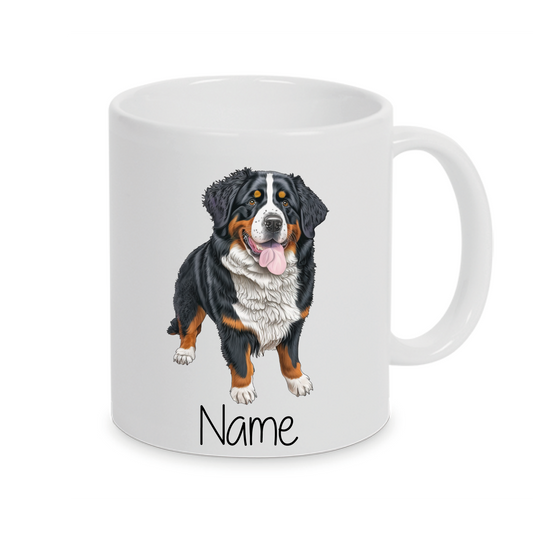 Berner Sennenhund -Personalisierte Tasse Hunderasse  mit Namen / Wunschtext
