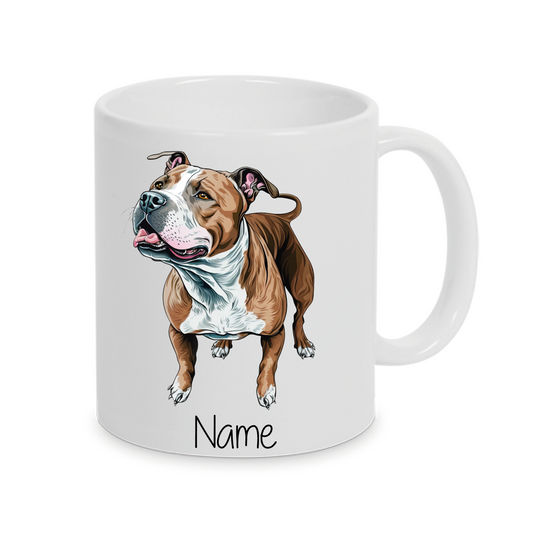 American Staffordshire Terrier -Personalisierte Tasse Hunderasse - Individuell gestaltbar mit Namen oder Wunschtext - Geschenk