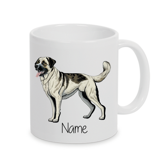 Anatolien White Shepard Schäferhund Hirtenhund -Personalisierte Tasse Hunderasse - Individuell gestaltbar mit Namen oder Wunschtext