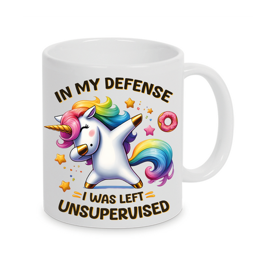 Freche Einhorn-Tasse mit lustigen Spruch Büro Funny  DAB Geschenksidee auch mit Namen