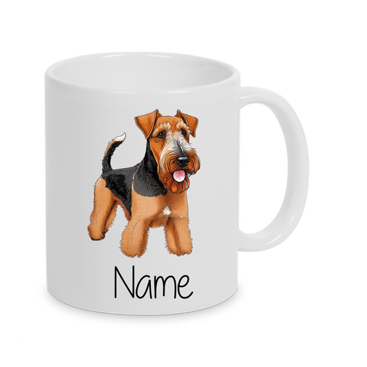 Airedale Terrier-  Tasse Hunderasse auf Wunsch mit Namen personalisiert