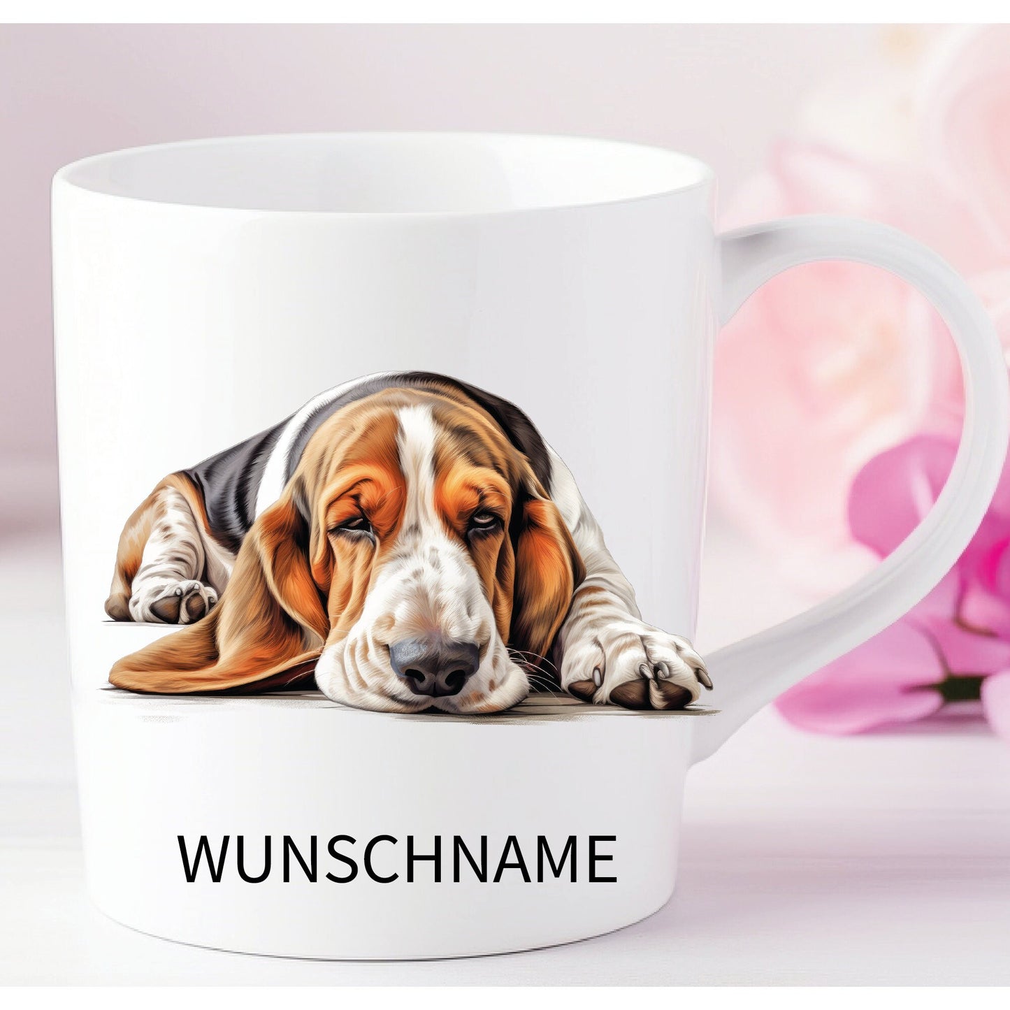 Basset Hound Tasse Hund Dogmom personalisiert mit Name oder Wunschtext